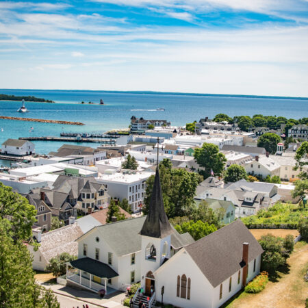Mackinac Island summer blue sky