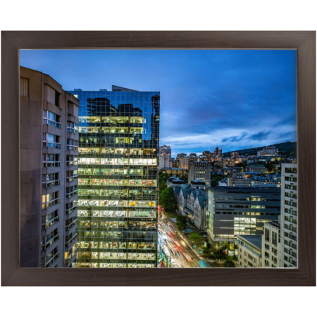 Downtown Montreal At Night Framed Print