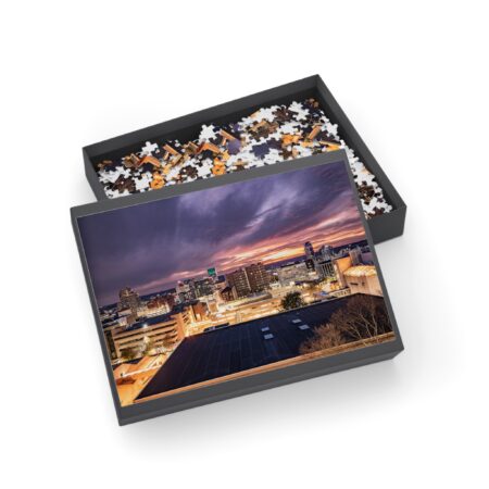 Falll Sunset Over Downtown Grand Rapids Puzzle