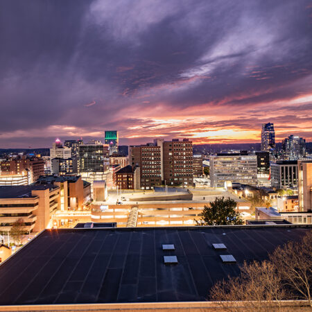 Downtown Grand Rapids sunset